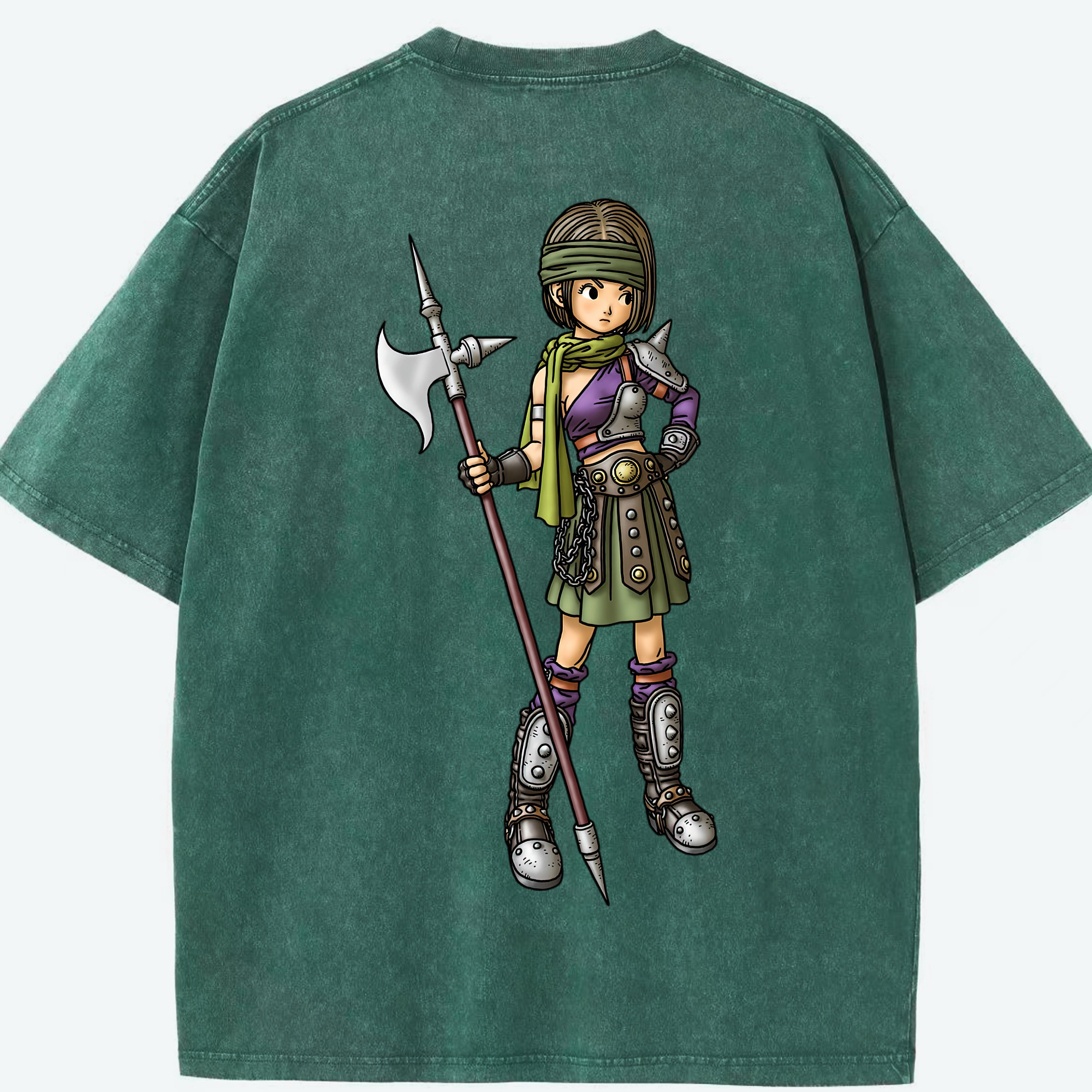 （画像用） ドラゴンクエスト Doragon Kuesuto Dragon Quest 綿100% ヴィンテージ風 半袖Tシャツ（背面プリント）